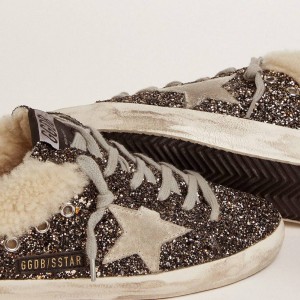 Golden Goose Super-Star Sabot Sneakers With Glitter And Shearling Interior GWF00110.F000296.80293