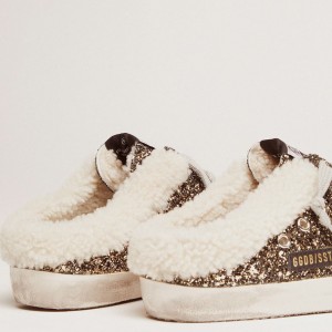 Golden Goose Super-Star Sabot Sneakers With Glitter And Shearling Interior GWF00110.F000296.80293