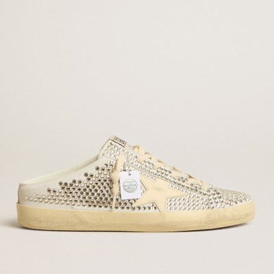 Golden Goose Super-Star Sabots LTD Sneakers In Swarovski Crystals With White Leather Star GWF00110.F005201.10274