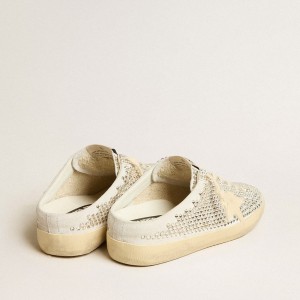 Golden Goose Super-Star Sabots LTD Sneakers In Swarovski Crystals With White Leather Star GWF00110.F005201.10274