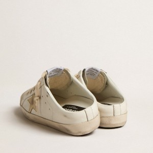 Golden Goose Super-Star Sabots Sneakers With Platinum Star And Ice-gray Suede Tongue GWF00110.F005347.11702