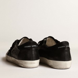 Golden Goose Super-Star Sneakers In Black Nappa With Black Suede Star And Heel Tab GMF00101.F003984.90100