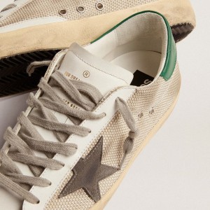 Golden Goose Super-Star Sneakers In Light Silver Mesh With Gray Star GMF00101.F002686.70215