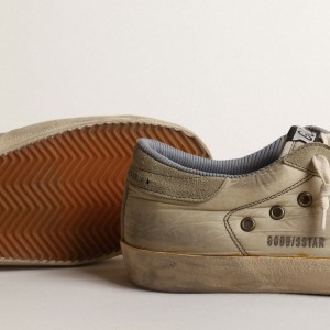 Golden Goose Super-Star Sneakers In Nylon With Black Screen-printed Star And Suede Heel Tab GMF00498.F004193.82178