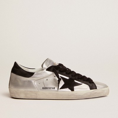 Golden Goose Super-Star Sneakers In Silver Leather GMF00101.F000312.60246