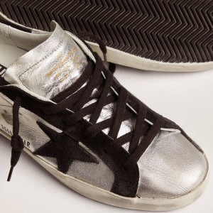 Golden Goose Super-Star Sneakers Sneakers In Silver Leather GWF00101.F000312.60246