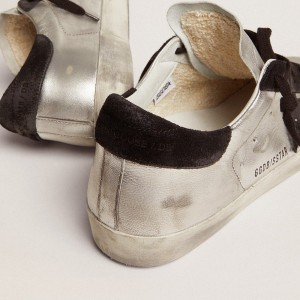 Golden Goose Super-Star Sneakers Sneakers In Silver Leather GWF00101.F000312.60246