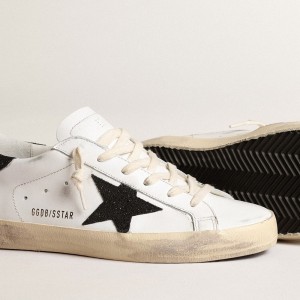 Golden Goose Black Swarovski Crystals Super-Star LTD Sneakers For Women GWF00101.F003974.10283