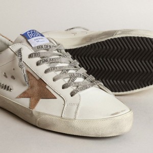 Golden Goose Super-Star Sneakers With A Tobacco Suede Star And Beige Heel Tab GMF00101.F003395.81634