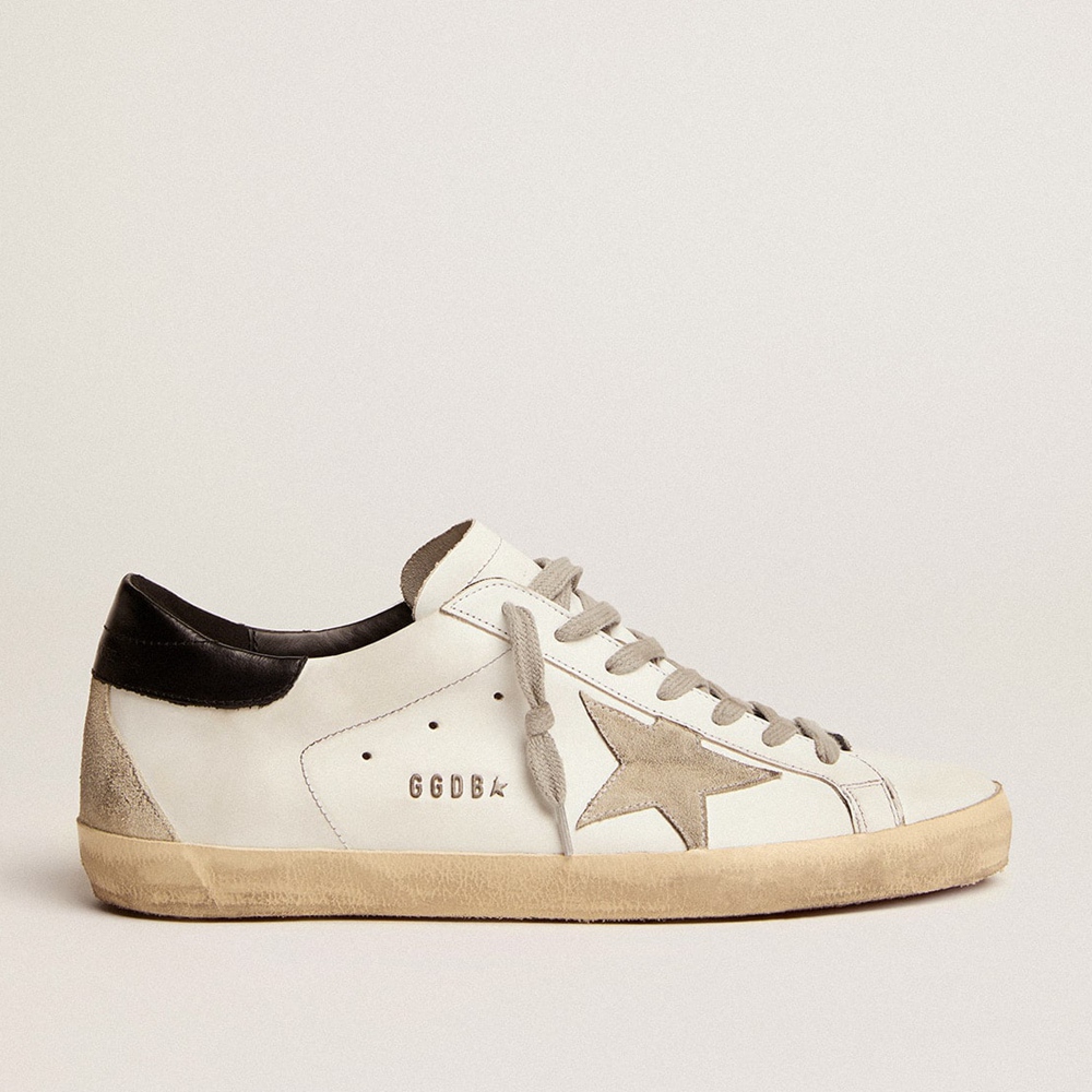 Golden Goose Super-Star Sneakers With Black Heel Tab And Metal Stud Lettering GMF00102.F000318.10220