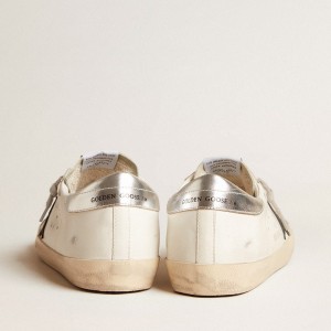 Golden Goose Super-Star Sneakers With Black Nubuck Star And Silver Leather Heel Tab GMF00101.F005769.10602