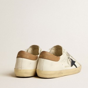 Golden Goose Super-Star Sneakers With Blue Canvas Star And Tobacco Leather Heel Tab GMF00101.F005145.11657