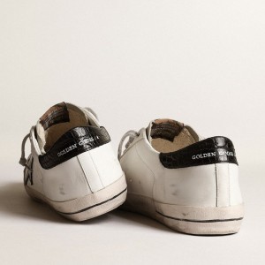 Golden Goose Super-Star Sneakers With Blue Metallic Leather Star And Black Heel Tab GMF00101.F003980.11356