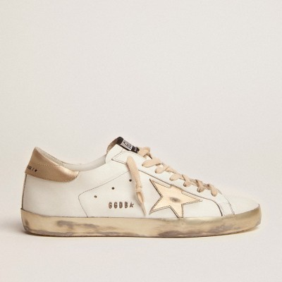 Golden Goose Super-Star Sneakers With Gold Sparkle Foxing And Lettering GMF00101.F000316.10272