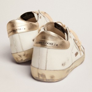 Golden Goose Super-Star Sneakers With Gold Sparkle Foxing And Lettering GMF00101.F000316.10272