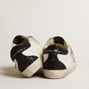 Golden Goose Super-Star Sneakers With Gold Star And Black Glitter Heel Tab GWF00102.F005076.11538