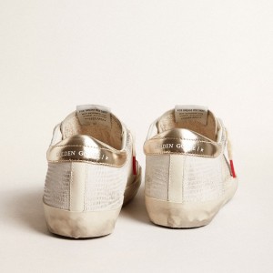 Golden Goose Super-Star Sneakers With Lizard Print With Green Star And Platinum Heel Tab GWF00103.F005884.11862