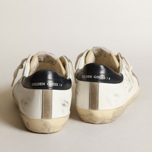 Golden Goose Super-Star Sneakers With Perforated Star And Blue Heel Tab GMF00360.F003184.81753