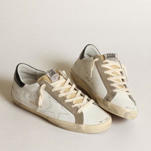 Golden Goose Super-Star Sneakers With Perforated Star And Midnight Blue Heel Tab GWF00360.F003184.81753