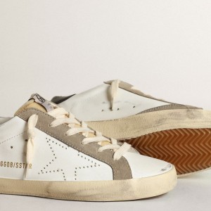 Golden Goose Super-Star Sneakers With Perforated Star And Midnight Blue Heel Tab GWF00360.F003184.81753