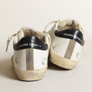 Golden Goose Super-Star Sneakers With Perforated Star And Midnight Blue Heel Tab GWF00360.F003184.81753