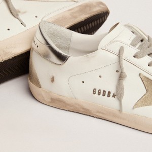 Golden Goose Super-Star Sneakers With Silver Heel Tab And Lettering GMF00102.F000317.10273