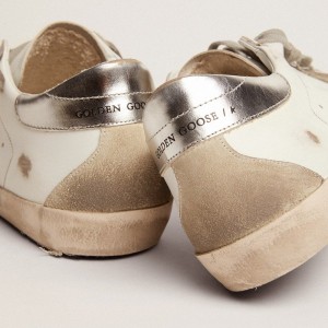 Golden Goose Super-Star Sneakers With Silver Heel Tab And Lettering GMF00102.F000317.10273