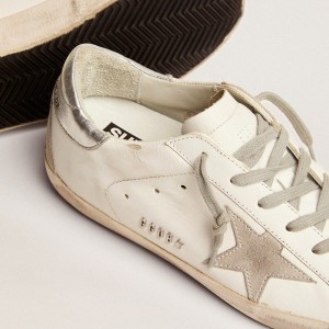 Golden Goose Super-Star Sneakers With Silver Heel Tab And Metal Stud Lettering GWF00102.F000317.10273