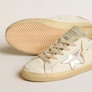 Golden Goose Super-Star Sneakers With Silver Leather Star And Crocodile-print Leather Heel Tab GWF00101.F005174.11662