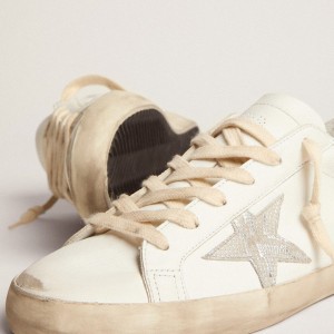 Golden Goose Super-Star Sneakers With Silver Leather Star And Snake Print GWF00102.F002785.10358