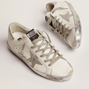 Golden Goose Super-Star Sneakers With Silver Sparkle Foxing And Metal Stud Lettering GWF00101.F000314.80185