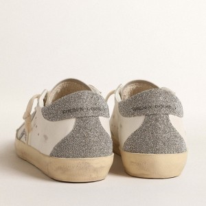 Golden Goose Super-Star Sneakers With Silver Swarovski Crystal Star And Heel Tab GWF00102.F004688.80185