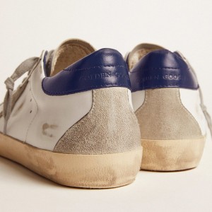 Golden Goose Super-Star Sneakers With Suede Star And Blue Heel Tab GMF00102.F000311.10270