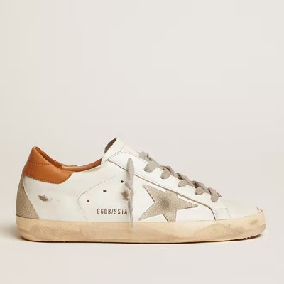 Golden Goose Super-Star Sneakers With Suede Star And Brown Heel Tab GMF00102.F002182.10803