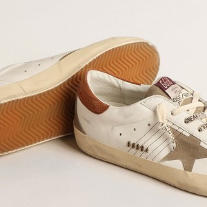 Golden Goose Super-Star Sneakers With Suede Star And Brown Leather Heel Tab GMF00102.F004589.82296