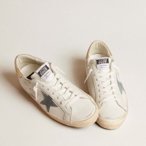 Golden Goose Super-Star Sneakers With Suede Star And Platinum Snake-print Leather Heel Tab GMF00101.F005710.11816