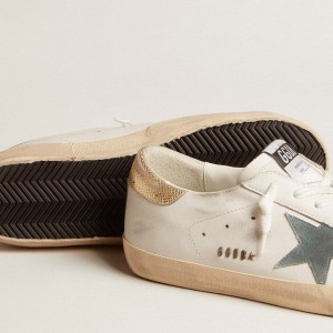 Golden Goose Super-Star Sneakers With Suede Star And Platinum Snake-print Leather Heel Tab GMF00101.F005710.11816