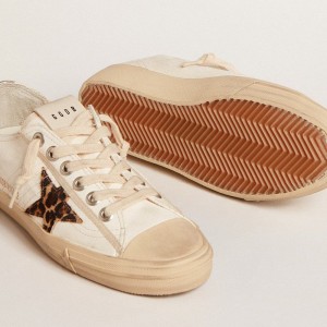 Golden Goose V-Star LTD Sneakers In Nappa With Pony Skin Star And Silver Heel Tab GWF00129.F005031.81418