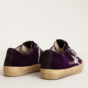 Golden Goose V-Star LTD Sneakers In Purple Velvet With White Leather Star GWF00129.F003089.45373