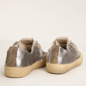 Golden Goose V-Star LTD Sneakers In Silver Laminated Leather GWF00129.F003091.70136