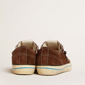 Golden Goose V-Star LTD Sneakers In Suede With Brown Star GWF00129.F003092.55480