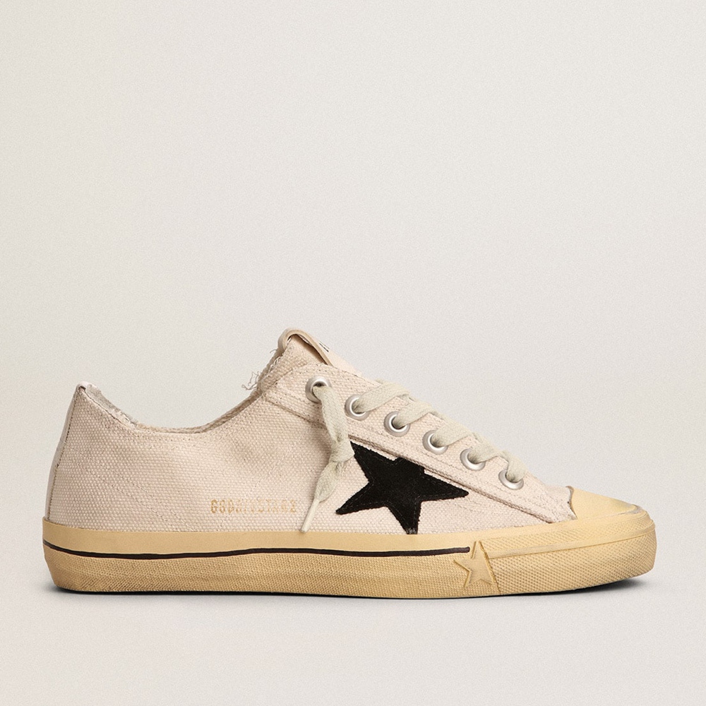 Golden Goose V-Star LTD Sneakers With Black Suede Star And Embroidered Lettering GMF00129.F003087.10283