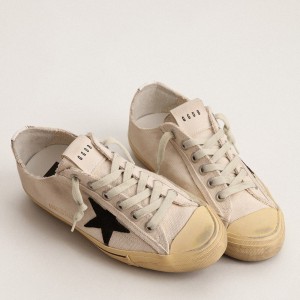 Golden Goose V-Star LTD Sneakers With Black Suede Star And Embroidered Lettering GWF00129.F003087.10283