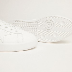 Golden Goose White Purestar Sneakers With Fluorescent Orange Heel Tab GMF00197.F001475.10597