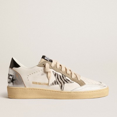 Golden Goose Ball Star Sneakers LTD With Zebra-print Star And Metallic Leather Insert