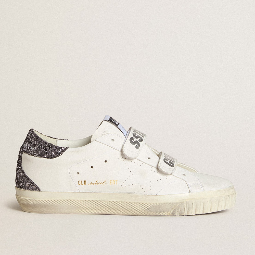 Golden Goose Bio-based Old School Sneakers With Perforated Star And Glitter Heel Tab