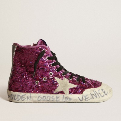 Golden Goose Francy Sneakers Sneakers With Sequins And Handwritten Lettering On The Outsole