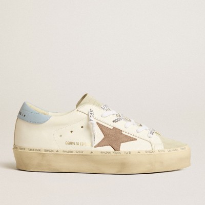 Golden Goose Hi Star Sneakers LTD With Pink Suede Star And Light Blue Leather Heel Tab