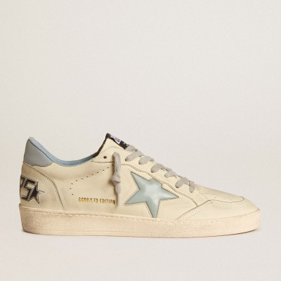 Golden Goose Ball Star Sneakers LTD With Light Blue Plastic Star And Leather Heel Tab