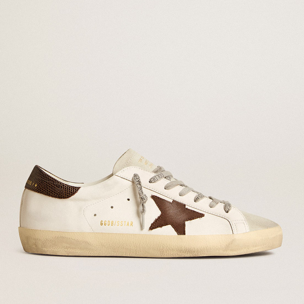 Golden Goose Bio-based Super-Star Sneakers With Canvas Star And Dark Brown Leather Heel Tab